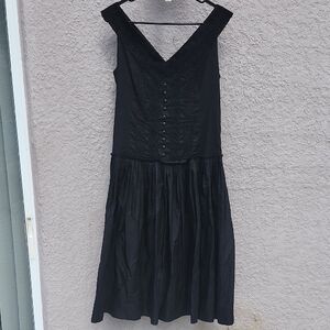 Peruvian Connection Black Midi Dress 🖤